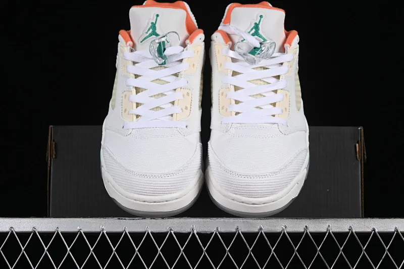 All categories Air Jordan Jordan series basketball shoes Air Jordan 5 Z version Air Jordan 5 Low AJ5 Joe 5 corduroy white orange green CW4204-100